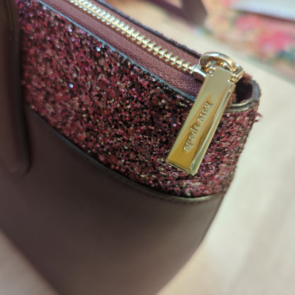 Kate Spade large tote in cherrywood/glitter detail & crossgrain leatherDiscover the elegant Kate Spade large tote in cherrywood with glitter detail & gold hardware. Perfect size at 14x11x6 inches. Shop luxury.$399.00Boston304