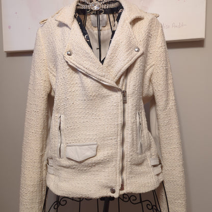 Iro Bradley Moto JacketShop the exclusive Iro Bradley Moto Jacket in ivory tweed. Crafted with cotton & lamb trim, it's a timeless medium-sized stunner.$600.00Boston304