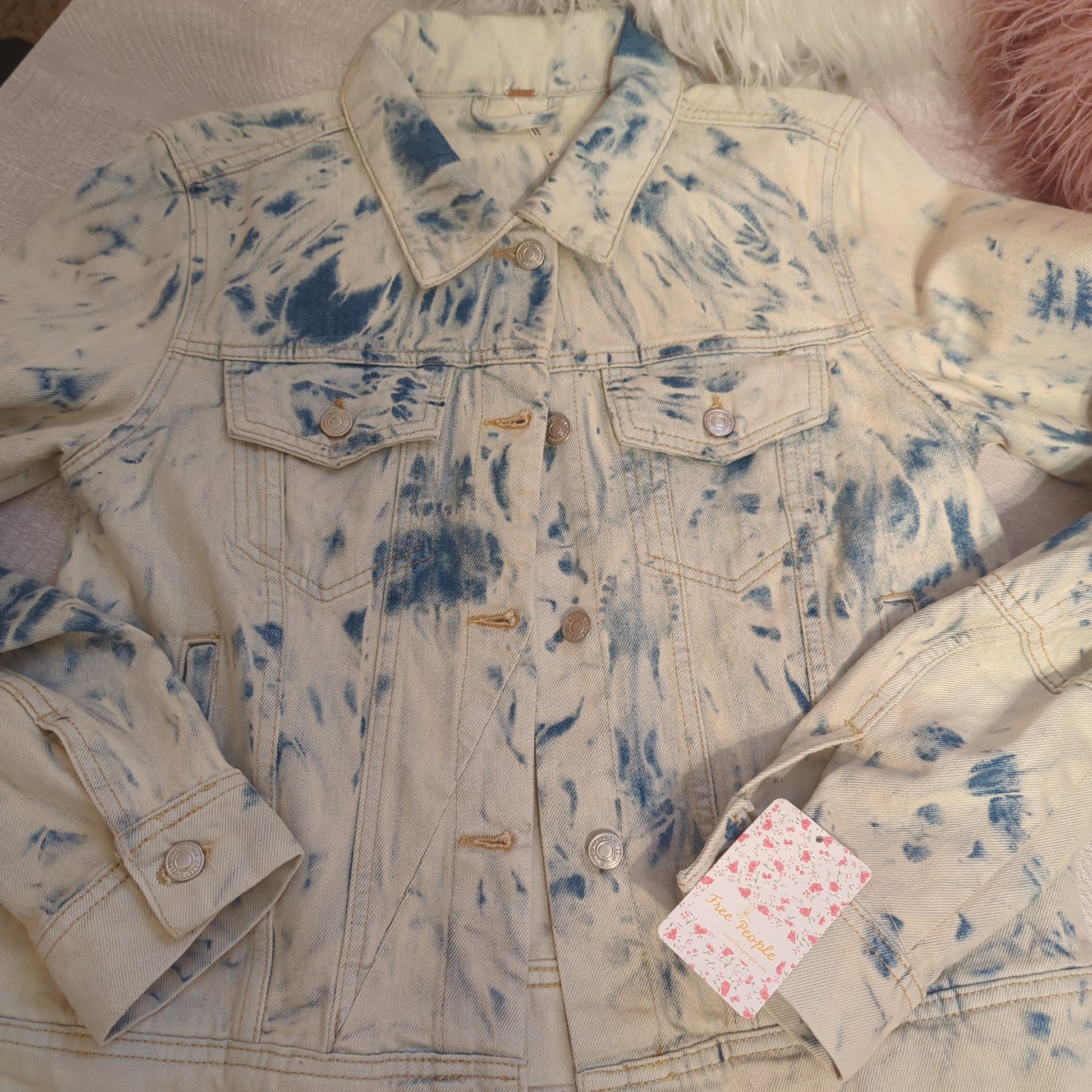 Free People Jones Tie Dye Jean Jacket, Women's size MediumShop the one-of-a-kind Free People Jones Tie Dye Jean Jacket in size Medium. Each jacket is a unique fashion statement. Buy now!$68.00Boston304