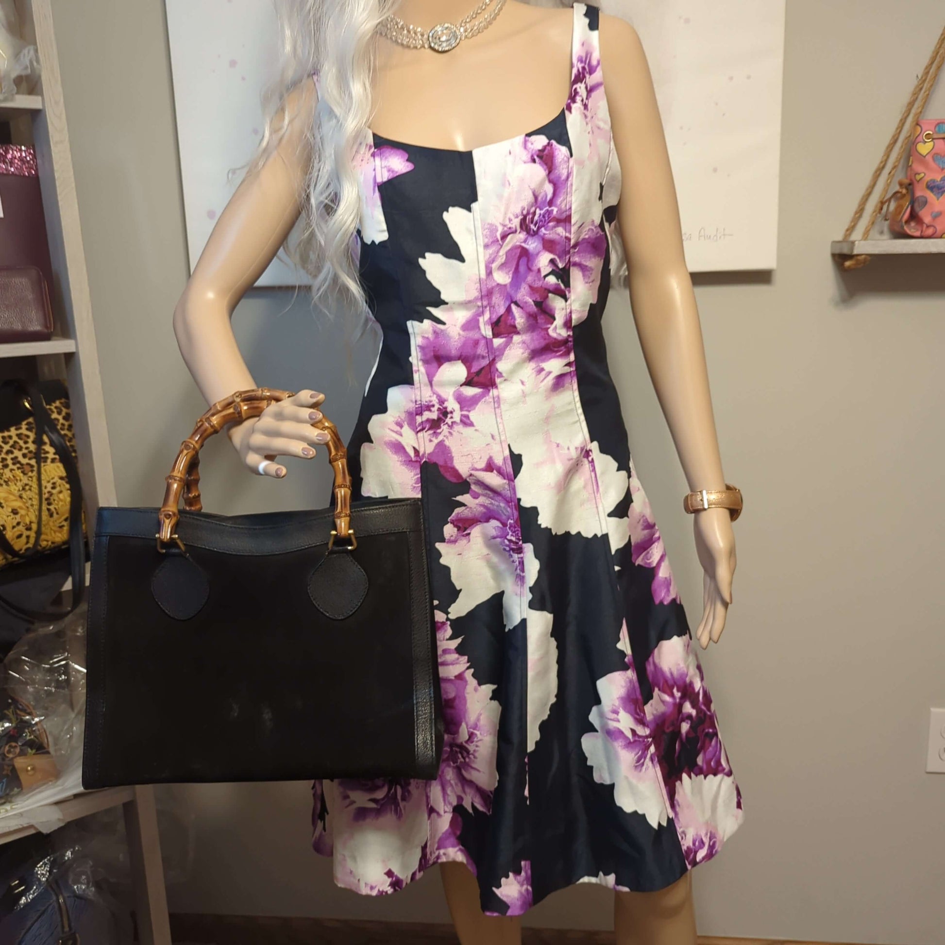 Beautiful fit and flare dress in navy, pink, white, and purple.Stunning size 10 fit & flare dress in navy, pink, white & purple. Fully lined with zip back. Ideal for spring elegance!$69.00Boston304