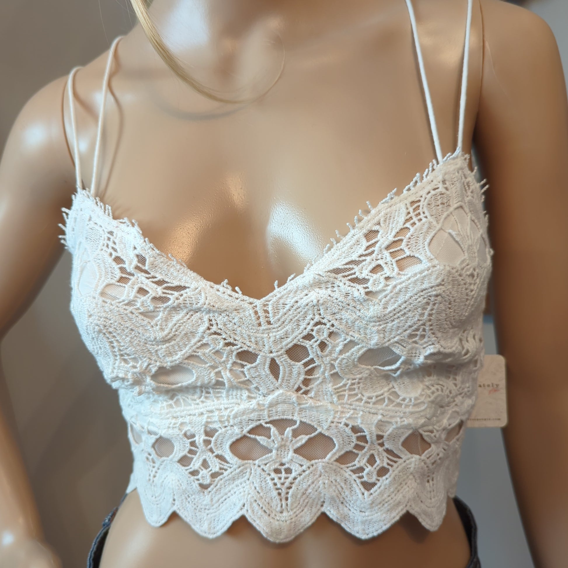 Free People Adella braletteElevate your style with the Free People Adella bralette. Perfect fit with adjustable straps, elastic back, and lined support. Shop now!$30.00Boston304