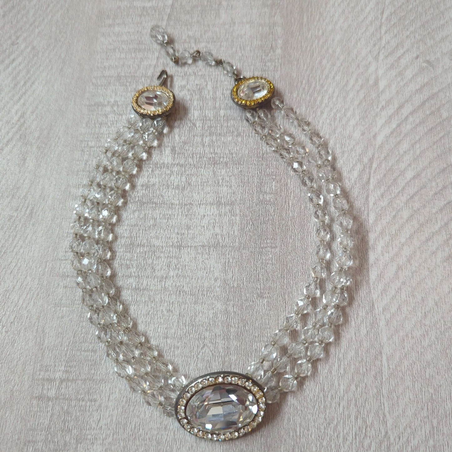 Vintage choker necklaceElegant vintage choker with sparkling clear and yellow stones, perfect condition. Adjustable 13-15 fit. A timeless jewelry piece.$78.00Boston304