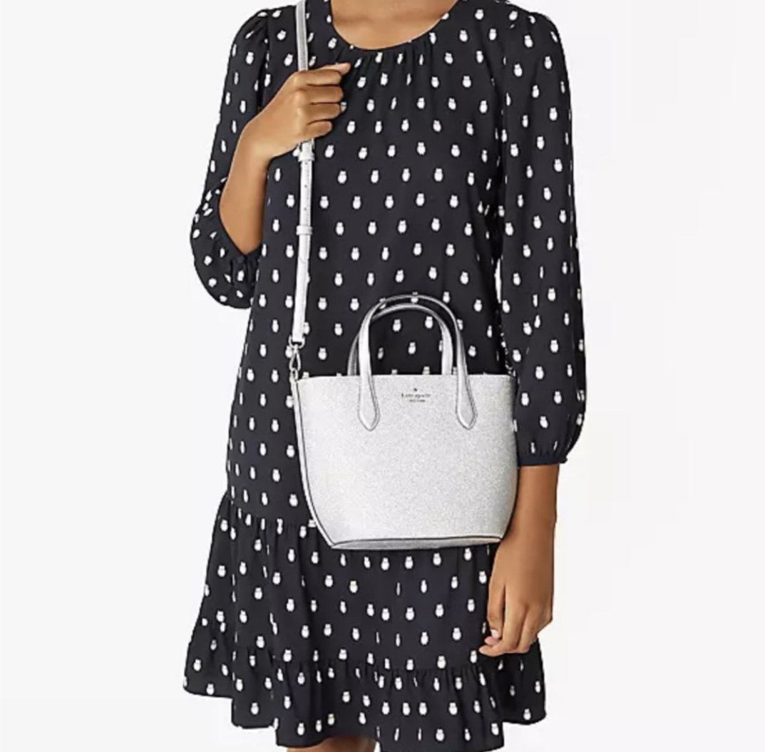 Kate Spade glimmer satchel in Lunar LightShine with Kate Spade Lunar Light Glimmer Satchel. Silver shimmer, sleek design, versatile straps. Perfect size 11x8x4. Limited availability!$199.00Boston304