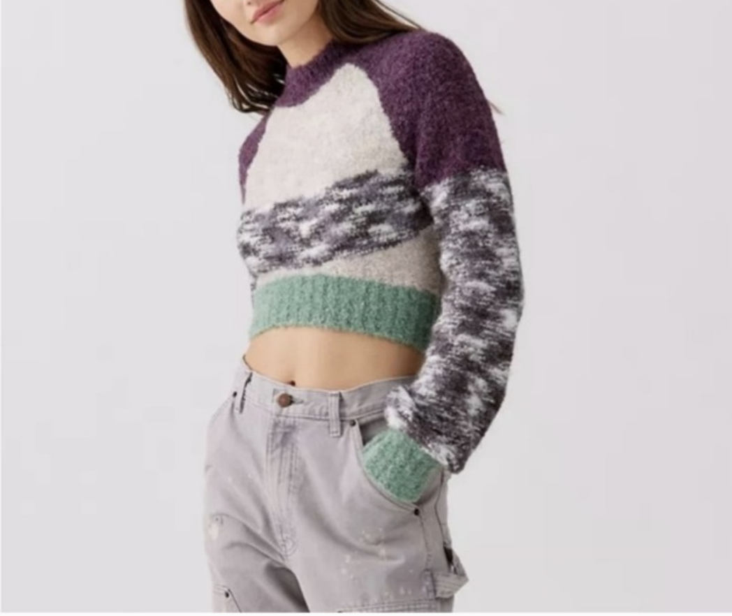 Urban Outfitters Avril Mockneck sweater with Bishop Sleeves