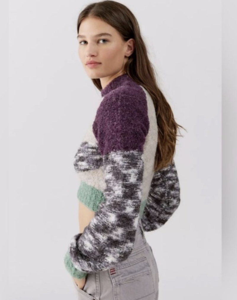 Urban Outfitters Avril Mockneck sweater with Bishop Sleeves