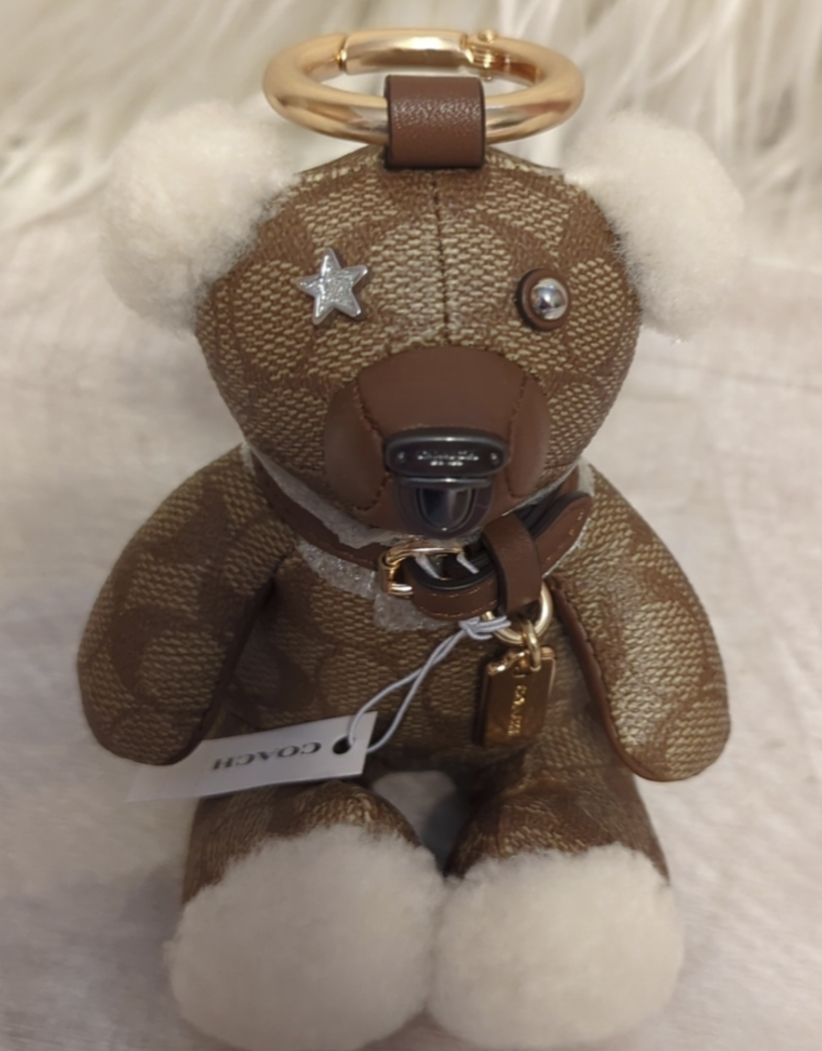 Coach Limited Edition Signature Canvas Bear Bag Charm