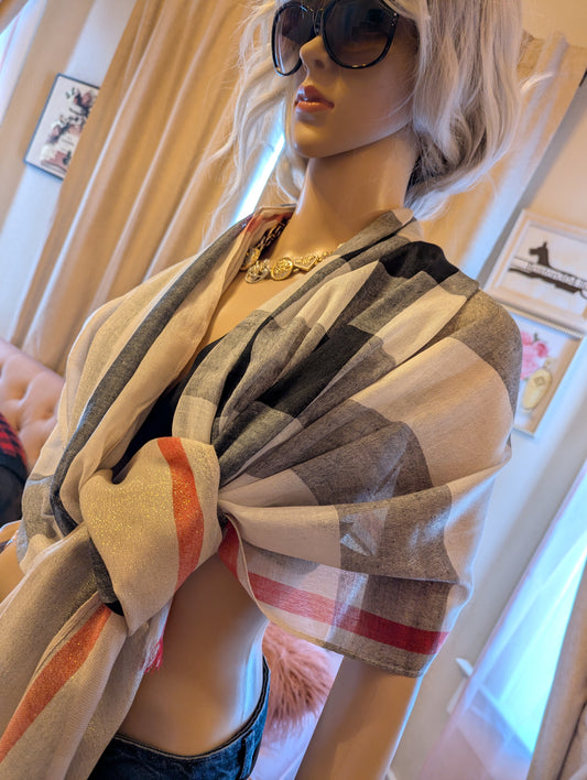 Pashmina Plaid Scarf/Wrap