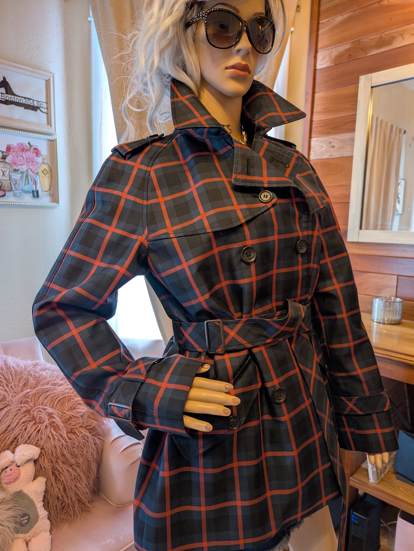 Coach Mini Plaid Trench Coat