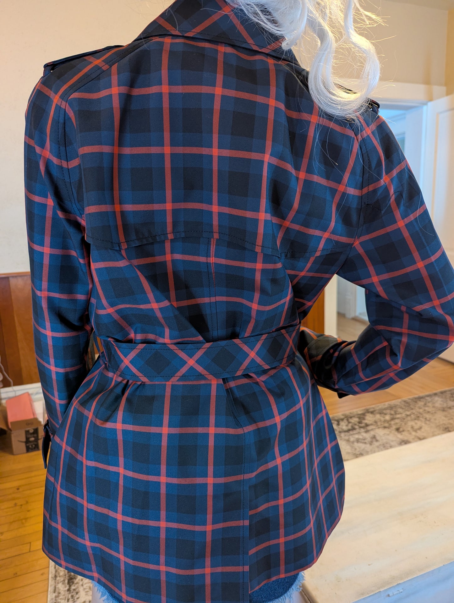 Coach Mini Plaid Trench Coat