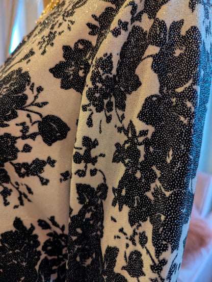 White Stag Velvet and Glitter Floral Top