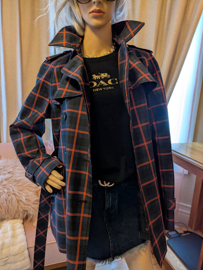 Coach Mini Plaid Trench Coat