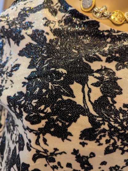 White Stag Velvet and Glitter Floral Top